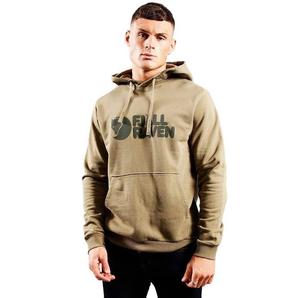 Fjallraven Other - Fjall Raven M Light Olive Logo Pullover Hoodie Sweatshirt Organic Cotton OS21-9